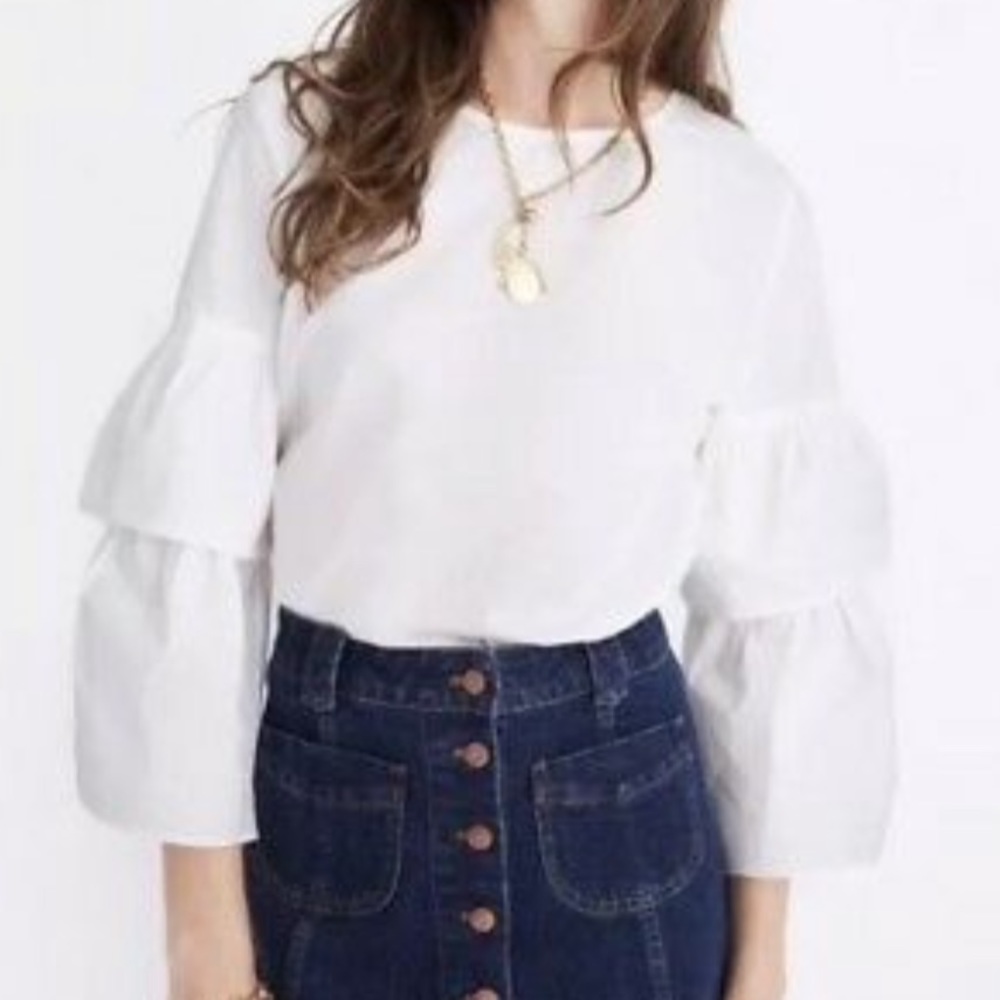 Madewell tiered bell-sleeve top